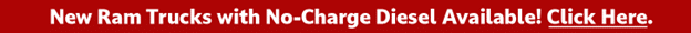 Promotion for new Ram trucks with no-charge diesel. Clickable link included.